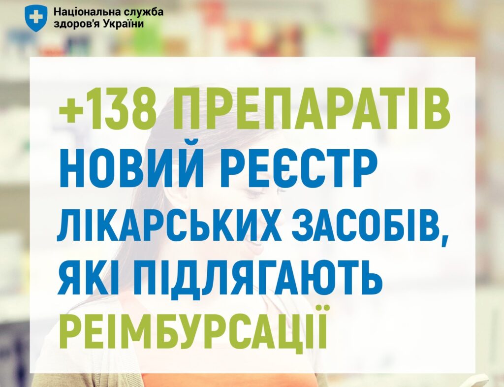 МОЗ України оновило реєстр лікарських засобів, вартість яких відшкодовується з бюджету